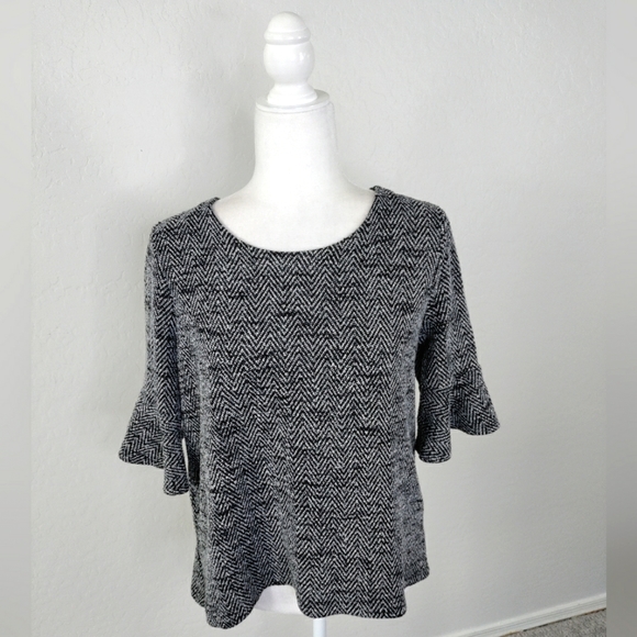 Ann Taylor Sweaters - Loft Top Black White Knit Small